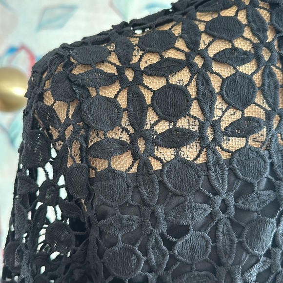 🖤🖤🖤Eilly Bazar black dress  crochet large cocktail boho chic - Picture 8 of 9